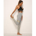 Novo produto estampado dourado com estampa personalizada de corrida fitness bumbum levantamento calças justas de ioga meias femininas